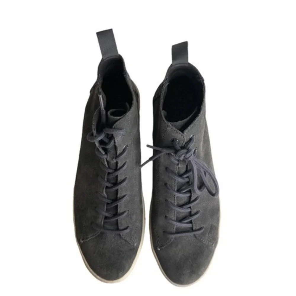 TOMS Men's Gray Suede Leather Lace-Up High‎ Top Sneakers Shoes Size 11.5